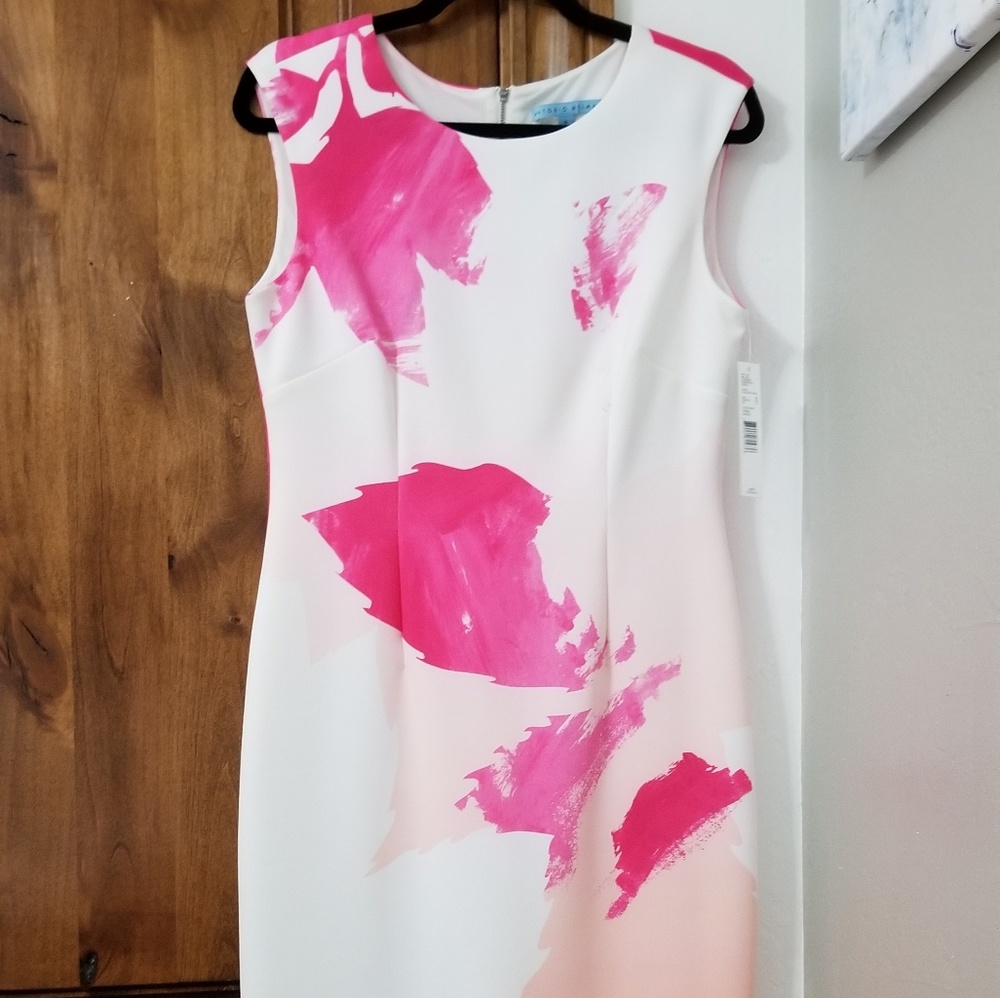 ANTONIO MELANI Pink Splash Print Dress (Size 6)NWT